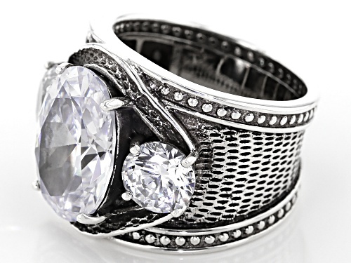 Bella Luce ® 12.70CTW White Diamond Simulant Rhodium Over Silver Ring (7.87CTW DEW) - Size 7
