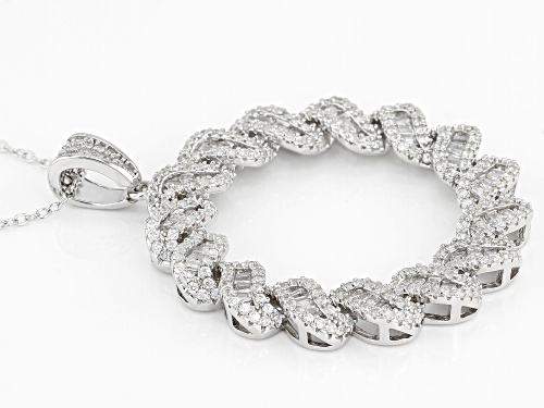 Bella Luce ® 4.52CTW White Diamond Simulant Rhodium Over Sterling Silver Pendant With Chain