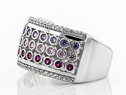 Bella Luce ® 1.40CTW Multicolor Gemstone Simulants Rhodium Over Sterling Silver Ring - Size 5