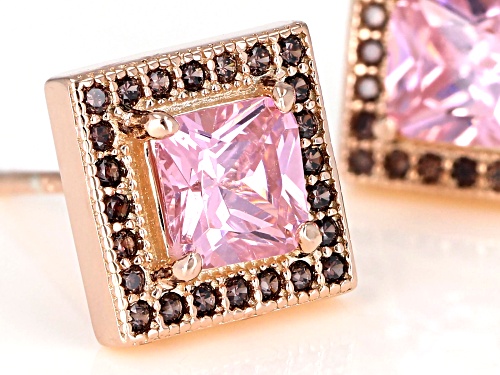 Bella Luce ® 2.85CTW Pink & Mocha Diamond Simulants Eterno ™ Rose Earrings (1.66CTW DEW)