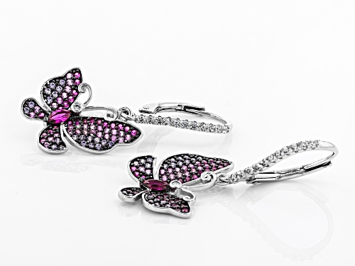Bella Luce ® 1.79CTW Multicolor Gemstone Simulants Rhodium Over Silver Butterfly Earrings