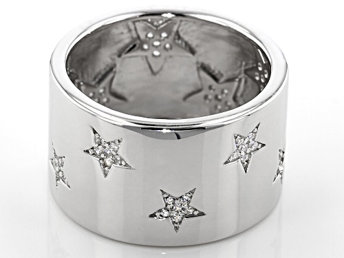Bella Luce ® 0.54CTW White Diamond Simulant Rhodium Over Silver Star Ring (0.30CTW DEW) - Size 6