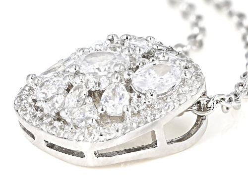 Bella Luce ® 2.11CTW White Diamond Simulant Rhodium Over Sterling Silver Pendant With Chain