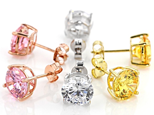 Bella Luce®19.71ctw Multi Gem Simulants Eterno™Rose and Yellow and Rhodium Over Sterling Earrings