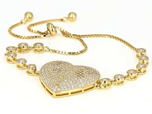 Bella Luce® 4.64ctw White Diamond Simulant Eterno™ Yellow Adjustable Heart Bracelet (2.70ctw DEW)