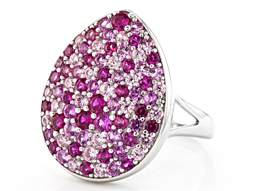 Bella Luce ® 3.69ctw Pink Diamond And Pink Sapphire Simulants Rhodium Over Silver Ring - Size 7