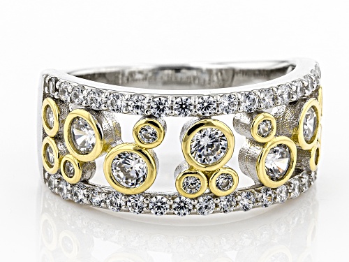 Bella Luce ® 1.96ctw White Diamond Simulant Rhodium And 14K Yellow Gold Over Silver Ring - Size 6