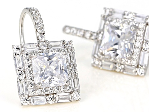 Bella Luce® 6.39ctw White Diamond Simulant Rhodium Over Silver Drop Earrings(3.84ctw DEW)