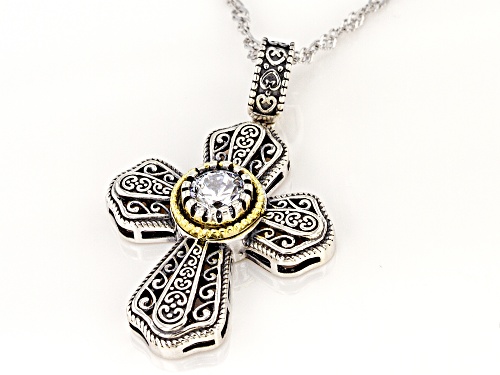 Bella Luce ® 0.84ctw Rhodium Over Sterling Silver Cross Pendant With Chain (0.46ctw DEW)