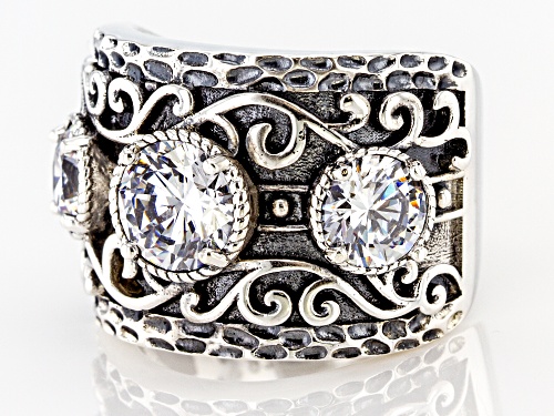 Bella Luce ® 4.78ctw White Diamond Simulant Rhodium Over Sterling Ring (2.96ctw DEW) - Size 8