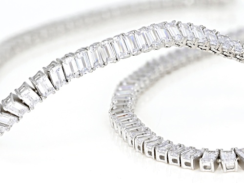 Bella Luce ® 64.13ctw White Diamond Simulant Rhodium Over Silver Tennis Necklace (39.15ctw DEW) - Size 18
