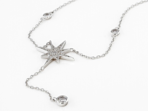 Bella Luce ® 1.04ctw White Diamond Simulant Rhodium Over Silver Star Necklace (0.63ctw DEW) - Size 16