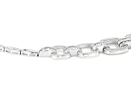 Bella Luce ® White Diamond Simulant Rhodium Over Sterling Silver Necklace - Size 18