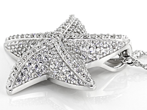 Bella Luce ® 1.80ctw Rhodium Over Silver Starfish Pendant With Chain (1.00ctw DEW)