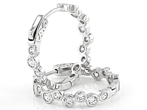 Bella Luce ® 4.53ctw Rhodium Over Sterling Silver Hoop Earrings (2.72ctw DEW)