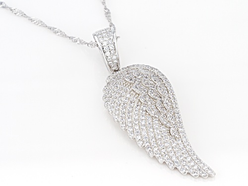 Bella Luce ® 2.41ctw Rhodium Over Sterling Silver Angel Wing Pendant With Chain (2.00ctw DEW)