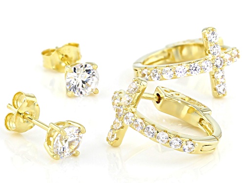 Bella Luce ® 2.35ctw Eterno™ Yellow Cross Hoop and Stud Earring Set (1.57ctw DEW)