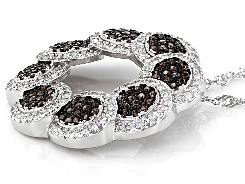 Bella Luce ® 2.04ctw Mocha And White Diamond Simulants Rhodium Over Silver Pendant With Chain