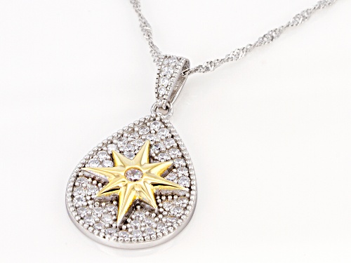 Bella Luce ® 1.23ctw Rhodium and 14K Yellow Gold Over Silver Pendant With Chain (0.74ctw DEW)