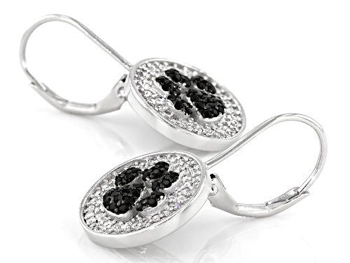 Bella Luce ® 1.32ctw Black And White Diamond Simulants Rhodium Over Sterling Silver Earrings