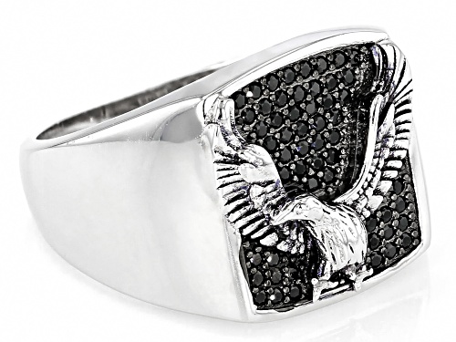 Bella Luce ® 0.66ctw Black Diamond Simulant Rhodium Over Silver Men's Ring (0.36ctw DEW) - Size 9