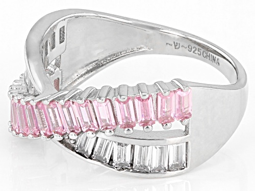 Bella Luce ® 2.07ctw Pink And White Diamond Simulants Rhodium Over Silver Ring (1.80ctw DEW) - Size 6