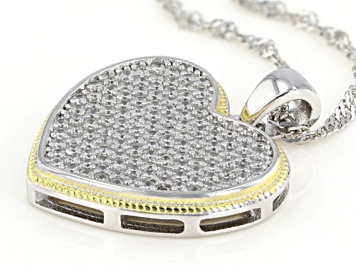 Bella Luce ® 0.91ctw Rhodium And 14K Yellow Gold Over Sterling Silver Heart Pendant With Chain