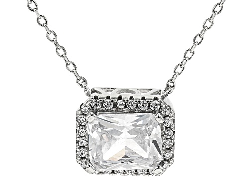 Bella Luce ® 6.04ctw White Diamond Simulant Platinum Over Sterling Silver Necklace - Size 18