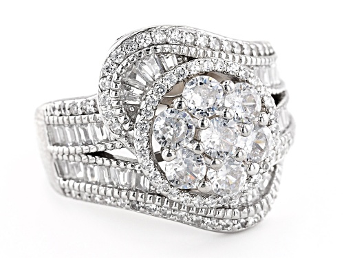 Bella Luce ® 3.52ctw White Diamond Simulant Rhodium Over Sterling Silver Ring - Size 10