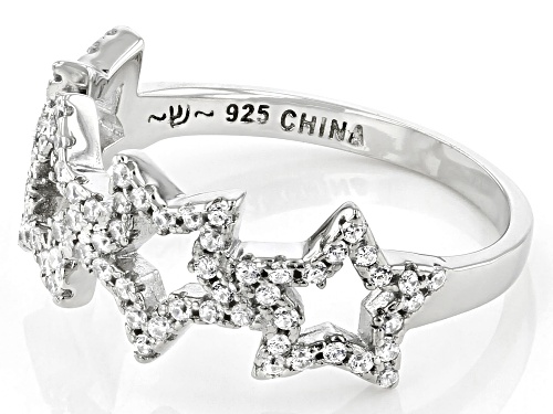 Bella Luce ® 0.56ctw White Diamond Simulant Rhodium Over Sterling Silver Star Ring (0.40ctw DEW) - Size 7