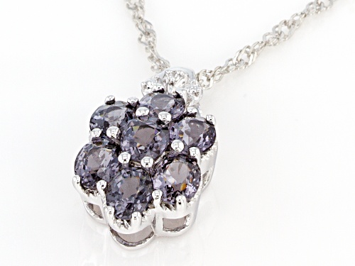 2.14ctw Platinum Color Spinel With .01ctw White Zircon Rhodium Over Silver Pendant With Chain