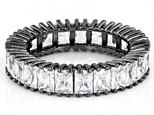 Bella Luce ® 7.82ctw White Diamond Simulant Black Rhodium Over Sterling Silver Eternity Band Ring - Size 6