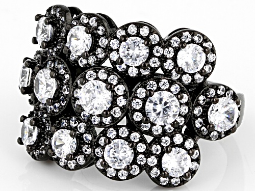 Bella Luce ® 4.23ctw White Diamond Simulant Black Rhodium Over Sterling Silver Ring (2.47ctw DEW) - Size 8