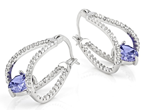 Bella Luce ® Esotica™ 5.71ctw Tanzanite And White Diamond Simulants Rhodium Over Silver Earrings