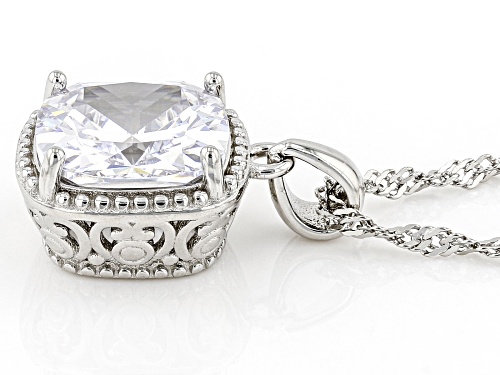 Bella Luce ® 6.08ctw White Diamond Simulant Rhodium Over Silver Pendant With Chain (3.87ctw DEW)