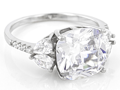Bella Luce ® 6.89ctw White Diamond Simulant Rhodium Over Sterling Silver Ring (4.76ctw DEW) - Size 7