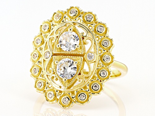 Bella Luce® 1.58ctw White Diamond Simulant Eterno™ 18k Yellow Gold Over Silver Ring (0.99ctw DEW) - Size 10