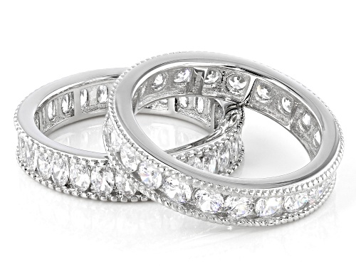 Bella Luce® 5.15ctw White Diamond Simulant Platinum Over Sterling Silver Band Rings Set Of 2 - Size 8