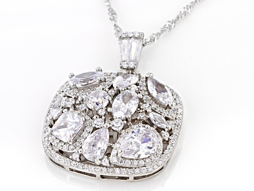 Bella Luce® 6.68ctw White Diamond Simulant Rhodium Over Silver Pendant With Chain(4.04ctw DEW)