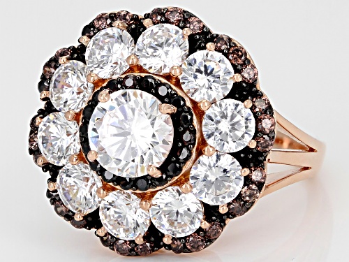 Bella Luce® 6.62ctw Mocha And White Diamond Simulants Eterno™ Rose Ring (4.00ctw DEW) - Size 7
