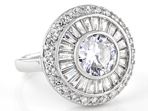 Bella Luce® 3.36ctw White Diamond Simulant Rhodium Over Sterling Silver Ring (2.03ctw DEW) - Size 6