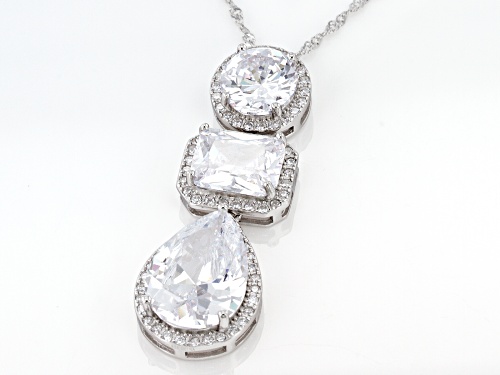 Bella Luce® 15.67ctw White Diamond Simulant Rhodium Over Sterling Pendant With Chain(9.49ctw DEW)