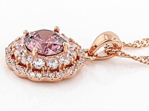 Bella Luce® Esotica™ 2.91ctw Blush Zircon And White Diamond Simulants Eterno™ Rose Pendant