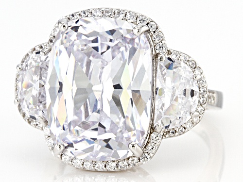 Bella Luce® 15.91ctw White Diamond Simulant Platinum Over Sterling Silver Ring(9.64ctw DEW) - Size 8
