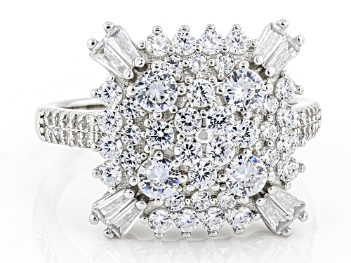 Bella Luce® 2.73ctw White Diamond Simulant Rhodium Over Sterling Silver Ring(1.65ctw DEW) - Size 5