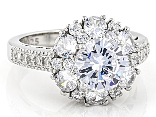 Bella Luce® 5.67ctw White Diamond Simulant Rhodium Over Sterling Silver Ring(3.43ctw DEW) - Size 11