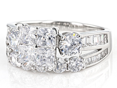 Bella Luce® 4.08ctw White Diamond Simulant Rhodium Over Sterling Silver Ring(2.47ctw DEW) - Size 10