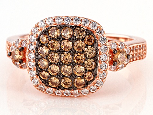 Bella Luce® 1.60ctw Champagne And White Diamond Simulants Eterno™ Rose Ring(0.96ctw DEW) - Size 9