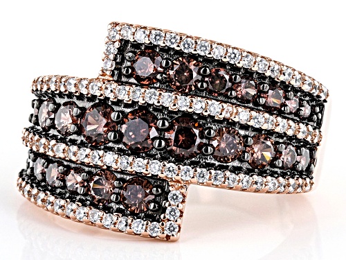 Bella Luce® 2.66ctw Mocha And White Diamond Simulants Eterno™ Rose Ring(1.61ctw DEW) - Size 5