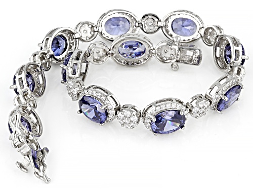 Bella Luce® Esotica™ 24.62ctw Tanzanite And White Diamond Simulants Platinum Over Silver Bracelet - Size 7.25
